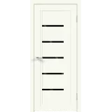 Дверное полотно Экошпон NEXT 3 700х2000 цвет Молочный Эмалит стекло Лакобель черное Левое/Правое VD820380