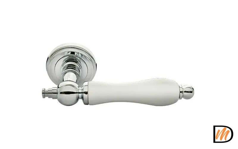 Ручка дверная MH-42-CLASSIC хром/белый  MSK-9011399