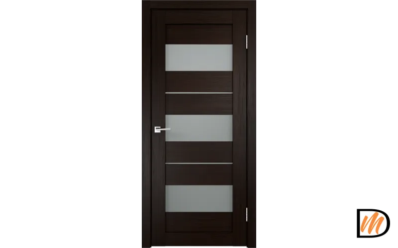 Дверное полотно Экошпон DUPLEX 12 600х2000 цвет Венге стекло Мателюкс Левое/Правое VD011434