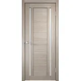 Дверное полотно Экошпон DUPLEX 2 600х2000 цвет Капучино стекло Лакобель белое Левое/Правое VD011527