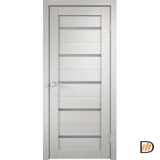 Дверное полотно Экошпон DUPLEX 400х2000 цвет Дуб белый стекло Мателюкс Левое/Правое VD013336