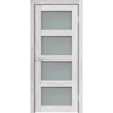 Дверное полотно Экошпон TREND 2V 900х2000 цвет Санторини белый стекло Мателюкс Левое/Правое VD016409