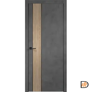 Дверное полотно Экошпон TECHNO BLACK DUO 2 700х2000 цвет Муар темно-серый Левое/Правое VD081125