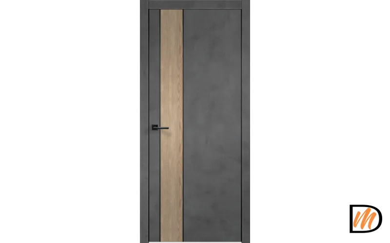 Дверное полотно Экошпон ТЕХНО БЛЭК ДУО 2 700х2000 цвет Муар темно-серый Левое/Правое VD081125