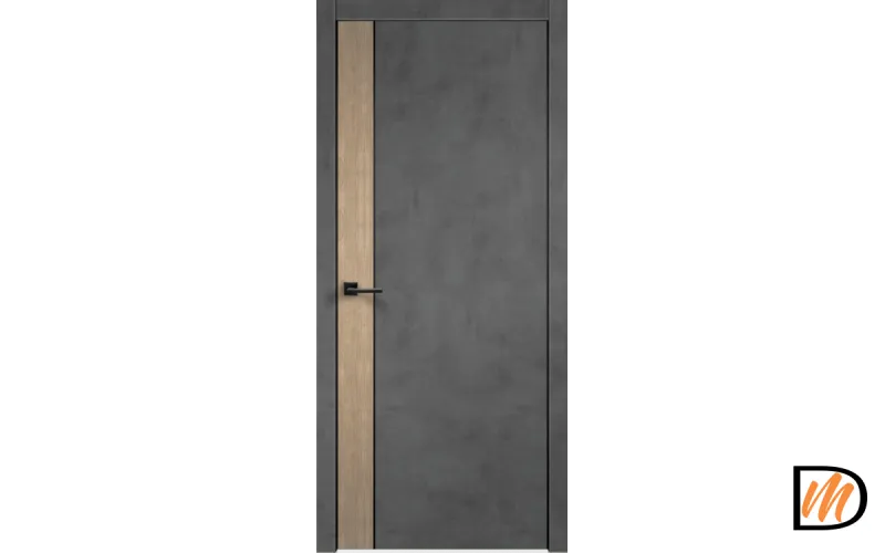 Дверное полотно Экошпон TECHNO BLACK DUO 1 700х2000 цвет Муар темно-серый Левое/Правое VD081810