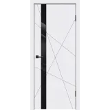 Дверное полотно Эмаль SCANDI S Z1 900х2000 цвет Белый стекло Лакобель черное Левое/Правое VD1000005