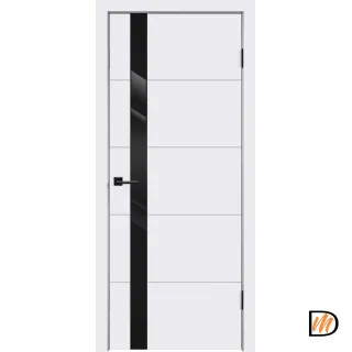 Дверное полотно Эмаль SCANDI F Z1 900х2000 цвет Белый стекло Лакобель черное Левое/Правое VD1000188