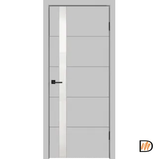Дверное полотно Эмаль SCANDI F Z1 600х2000 цвет Светло-серый стекло Лакобель белое Левое/Правое VD1000201