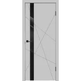 Дверное полотно Эмаль SCANDI S Z1 600х2000 цвет Светло-серый стекло Лакобель черное Левое/Правое VD1000242