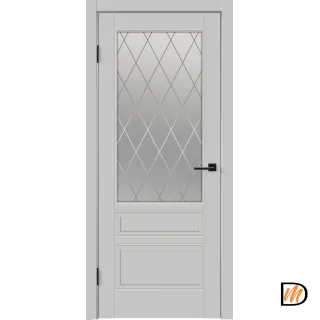 Дверное полотно Эмаль SCANDI 3V 800х2000 цвет Светло-серый стекло РОМБ Мателюкс Левое VD1000279