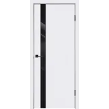 Дверное полотно Эмаль SCANDI 1 Z1 800х2000 цвет Белый стекло Лакобель черное Левое/Правое VD1000404