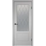 Дверное полотно Эмаль SCANDI 2V 800х2000 цвет Светло-серый стекло РОМБ Мателюкс Левое/Правое VD1001667
