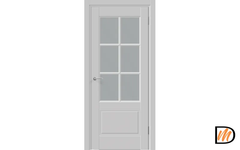 Дверное полотно Эмаль SCANDI 32V 600х2000 цвет Светло-серый стекло Мателюкс Левое/Правое VD1005470