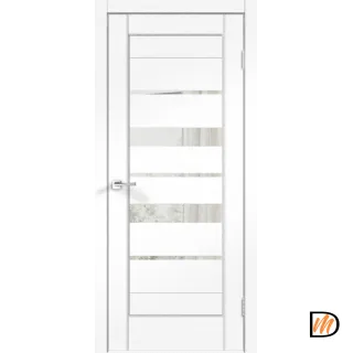 Дверное полотно SoftTouch SoftTouch PREMIER 23 900х2000 цвет Ясень белый структурный стекло Зеркало с двух сторон Левое/Правое VD1030344