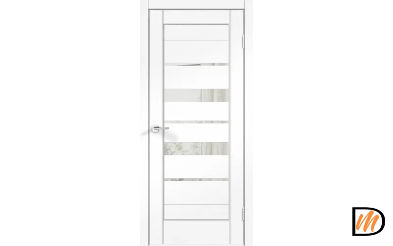 Дверное полотно SoftTouch SoftTouch PREMIER 23 900х2000 цвет Ясень белый структурный стекло Зеркало с двух сторон Левое/Правое VD1030344