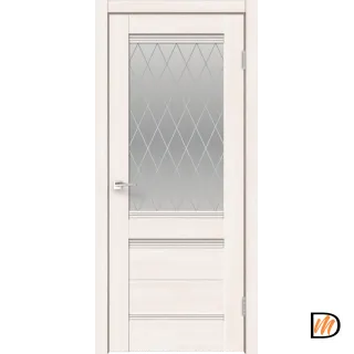 Дверное полотно ECO FLEX CITY 24 700х2000 Цвет Дуб Бьянко стекло РОМБ малый светлый Левое/Правое VD1040662