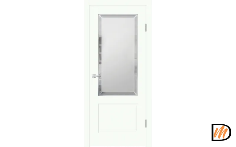Дверное полотно EMALUX ALTO 22 2V 800х2000 цвет Белый Опал стекло Грани №2 Мателюкс Левое/Правое VD1290262