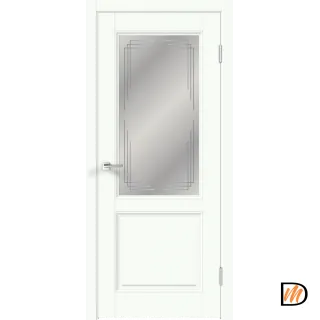 Дверное полотно EMALUX VILLA 2V 900х2000 цвет Белый Опал стекло Грани Мателюкс Левое/Правое VD1290502