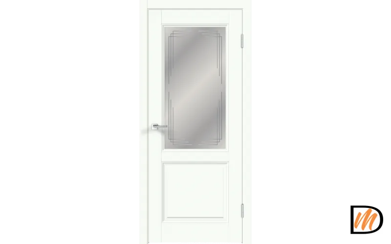 Дверное полотно EMALUX VILLA 2V 900х2000 цвет Белый Опал стекло Грани Мателюкс Левое/Правое VD1290502