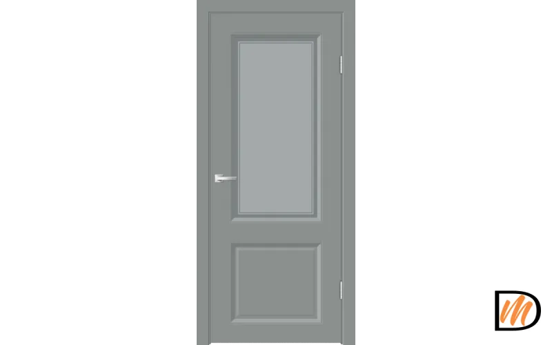 Дверное полотно EMALUX ALTO 21 2V 700х2000 цвет Серый Агат стекло Мателюкс, контур №1 Левое/Правое VD1291369