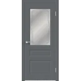 Дверное полотно EMALUX VILLA 3V 600х2000 цвет Вулкан стекло Грани Мателюкс Левое/Правое VD1291394