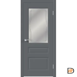 Дверное полотно EMALUX VILLA 3V 600х2000 цвет Вулкан стекло Грани Мателюкс Левое/Правое VD1291394