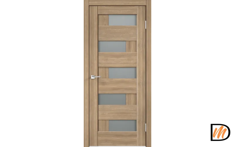Дверное полотно Экошпон PREMIER 5 600х2000 цвет Дуб Европейский стекло Мателюкс Левое/Правое VD800125