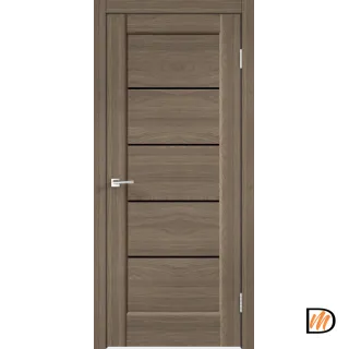 Дверное полотно Экошпон PREMIER 1 900х2000 цвет Ильм Европейский стекло Лакобель черное Левое/Правое VD800182