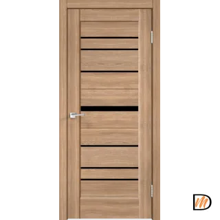 Дверное полотно Экошпон PREMIER 20 900х2000 цвет Дуб Европейский стекло Лакобель черное Левое/Правое VD804518