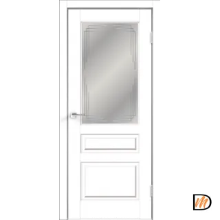 Дверное полотно Экошпон VILLA 3V 700х2000 цвет Белый Эмалит стекло Грани Мателюкс Левое/Правое VD810499