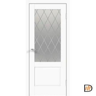 Дверное полотно Экошпон ALTO 11 2V 700х2000 цвет Белый Эмалит стекло РОМБ светлый Левое/Правое VD811395