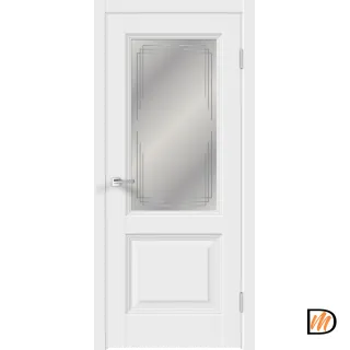 Дверное полотно Экошпон ALTO 15 2V 700х2000 цвет Белый Эмалит стекло Грани Мателюкс Левое/Правое VD811763