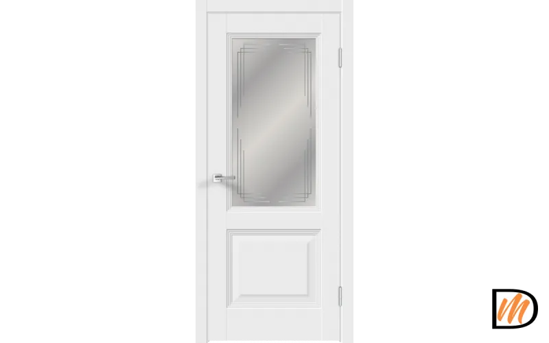 Дверное полотно Экошпон ALTO 15 2V 700х2000 цвет Белый Эмалит стекло Грани Мателюкс Левое/Правое VD811763