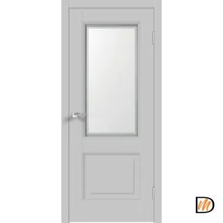 Дверное полотно Экошпон ALTO 6 600х2000 цвет Серый Эмалит стекло Мателюкс, контур №1 Левое/Правое VD813318