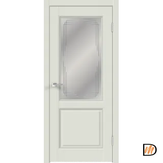 Дверное полотно Экошпон VILLA 2V 800х2000 цвет Светло-серый Эмалит стекло Грани Мателюкс Левое/Правое VD814134