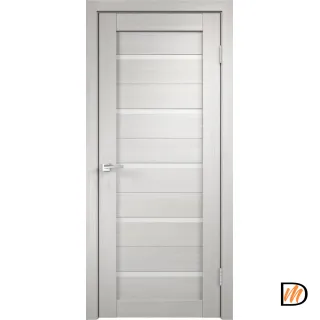 Дверное полотно Экошпон DUPLEX 900х2000 цвет Дуб белый стекло Лакобель белое Левое/Правое VD011484