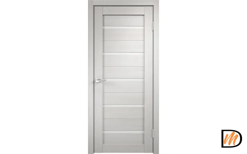 Дверное полотно Экошпон DUPLEX 900х2000 цвет Дуб белый стекло Лакобель белое Левое/Правое VD011484