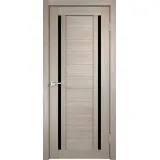 Дверное полотно Экошпон DUPLEX 2 700х2000 цвет Капучино стекло Лакобель черное Левое/Правое VD011530