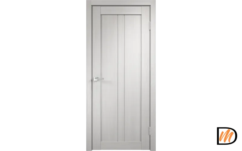 Дверное полотно Экошпон LINEA 2 600х2000 цвет Дуб белый стекло Лакобель белое Левое/Правое VD012978