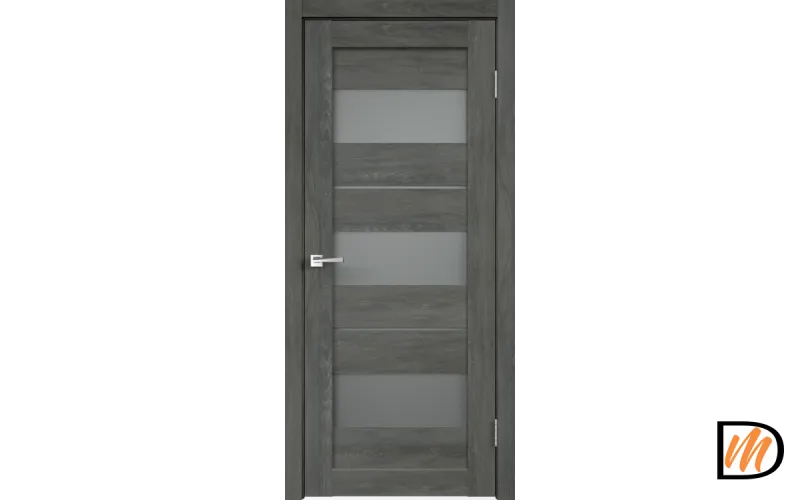 Дверное полотно Экошпон DUPLEX 12 700х2000 цвет Дуб шале графит стекло Мателюкс Левое/Правое VD013729