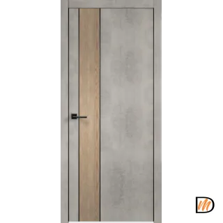 Дверное полотно Экошпон TECHNO BLACK DUO 2 600х2000 цвет Муар светло-серый Левое/Правое VD081133