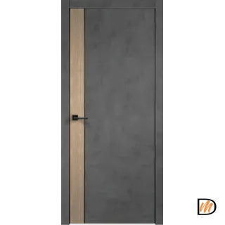 Дверное полотно Экошпон TECHNO BLACK DUO 1 600х2000 цвет Муар темно-серый Левое/Правое VD081811