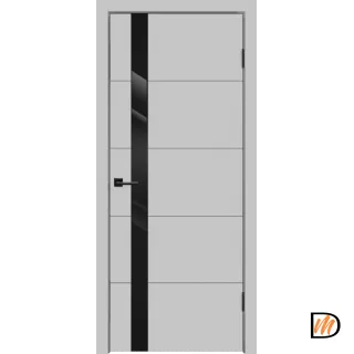 Дверное полотно Эмаль SCANDI F Z1 700х2000 цвет Светло-серый стекло Лакобель черное Левое/Правое VD1000204