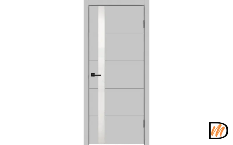 Дверное полотно Эмаль SCANDI F Z1 800х2000 цвет Светло-серый стекло Лакобель белое Левое/Правое VD1000205