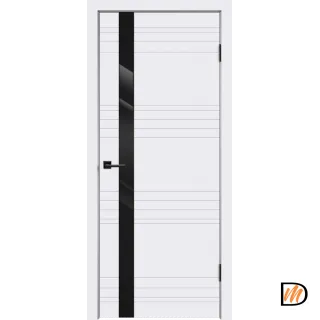 Дверное полотно Эмаль SCANDI N Z1 900х2000 цвет Белый стекло Лакобель черное Левое/Правое VD1000216