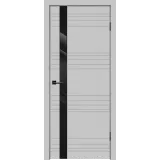Дверное полотно Эмаль SCANDI N Z1 600х2000 цвет Светло-серый стекло Лакобель черное Левое/Правое VD1000218