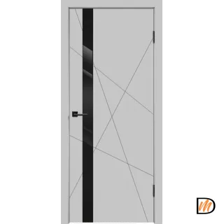 Дверное полотно Эмаль SCANDI S Z1 800х2000 цвет Светло-серый стекло Лакобель черное Левое/Правое VD1000247