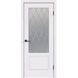 Дверное полотно Эмаль SCANDI 2V 700х2000 цвет Белый стекло РОМБ Мателюкс Правое VD1000282