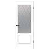Дверное полотно Эмаль SCANDI 2V 700х2000 цвет Белый стекло РОМБ Мателюкс Левое/Правое VD1001293