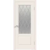 Дверное полотно Эмаль SCANDI 2V 700х2000 цвет Слоновая кость стекло РОМБ Мателюкс Левое/Правое VD1001703